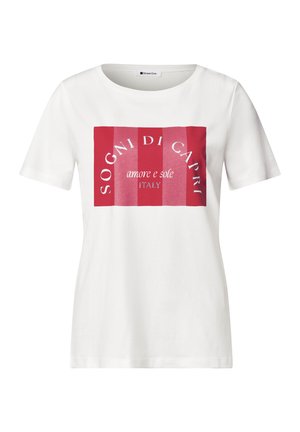 Street One, T-SHIRT MIT RUNDHALS UND PRINT - T-shirt imprimé - off white
