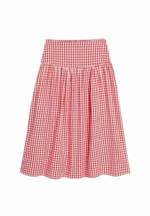 Kappahl, CHECKED SEERSUCKER MIDI SKIRT - Jupe trapèze - red