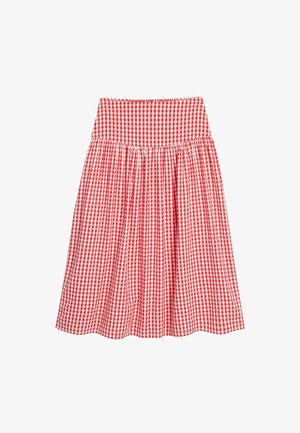 Kappahl, CHECKED SEERSUCKER MIDI SKIRT - Jupe trapèze - red