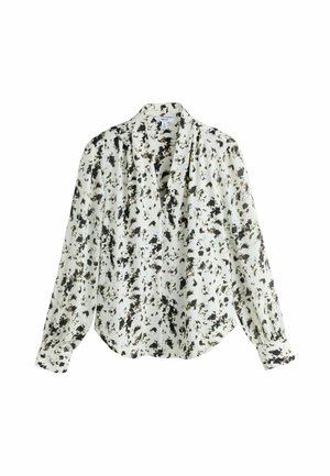 Next, REGULAR FIT - LONG SLEEVE V-NECK BLOUSE  . - Bluse - ecru speckle print