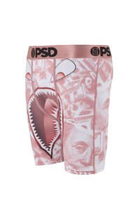 Boxershorts met een print van Amerikaanse dollarbiljetten in roze tinten, voorzien van een haaienmondopdruk op het voorvak en een roségouden tailleband met PSD-logo.
