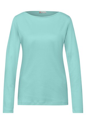 Světlomodrá košile s dlouhým rukávem s kulatým výstřihem, jednoduchým designem a štítkem Street One na vnitřním zadním límci.