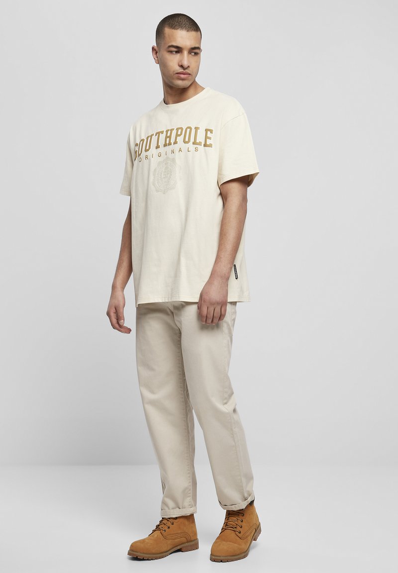 Southpole SOUTHPOLE COLLEGE SCRIPT - T-shirt con stampa - sand