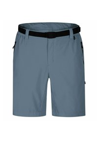 Herren Shorts aus lichtblauem Stoff, mit einem schwarzen verstellbaren Gürtel, Seitentaschen und einem lockeren Schnitt für Komfort.