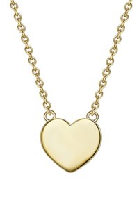 Zelta sirds formas kulons uz savienotu ķēdi. Kulons ir gluds un pulēts, ar vienkāršu, klasisku sirds formu.