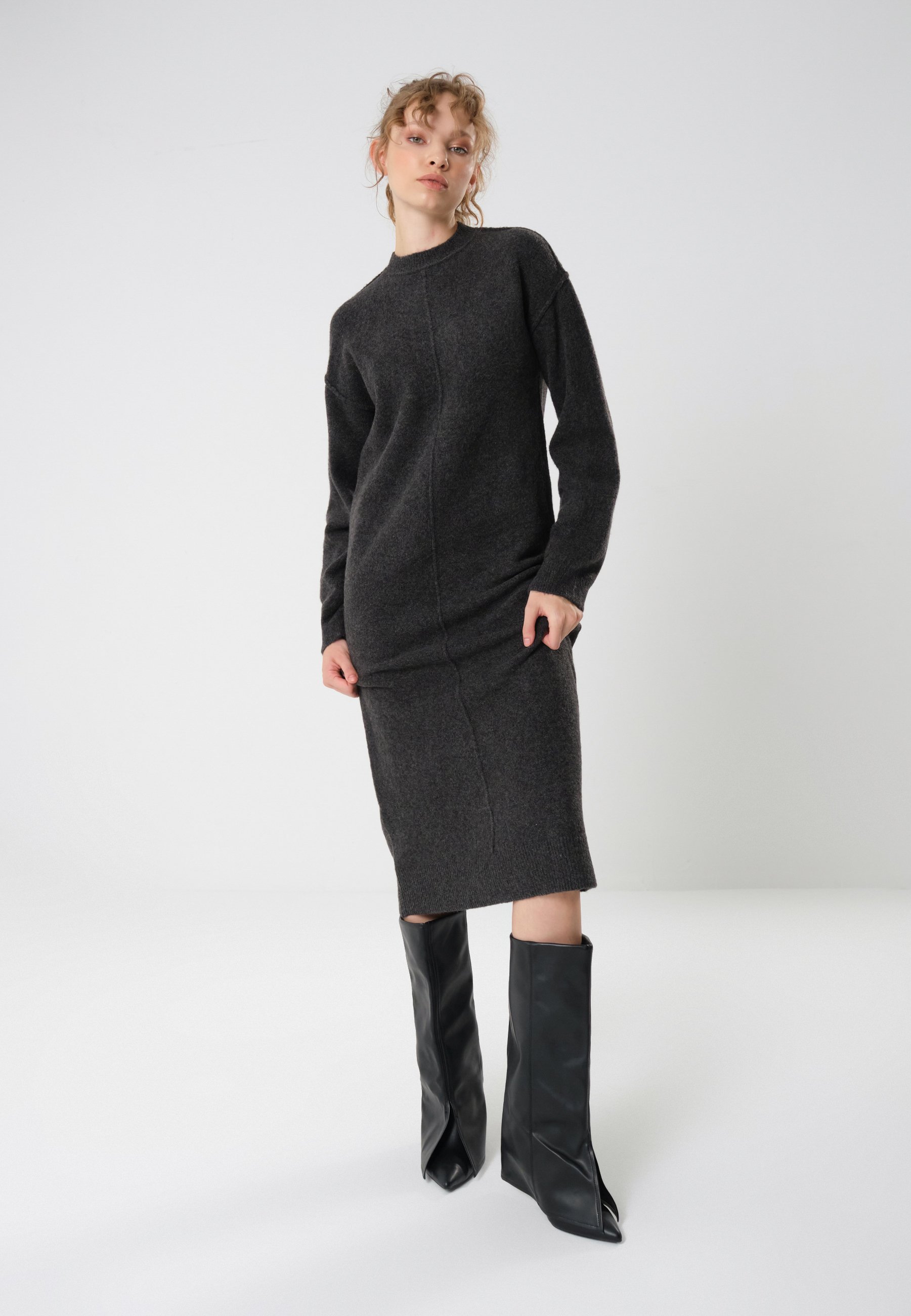 charcoal grey jumper dress cmfe. jumper dress
