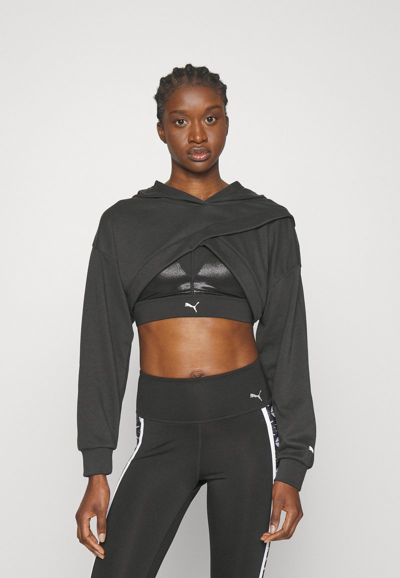 Puma FIT MOVE CROP HOODIE Hoodie black/white/zwart Zalando.nl