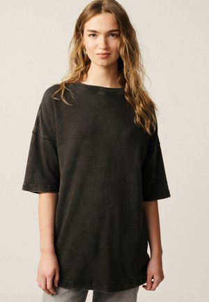OVERSIZED LONGLINE - REGULAR FIT - Print T-shirt - charcoal grey