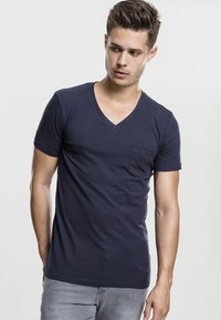 Urban Classics V-NECK POCKET TEE - Pamata T-krekls - navy