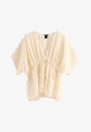 Lindex, LINDEX BLOUSE WITH DOTS LINDEX - Camicetta - light beige