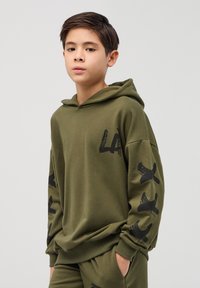 Terranova LOS ANGELES PRINT - Felpa con cappuccio - verde militare