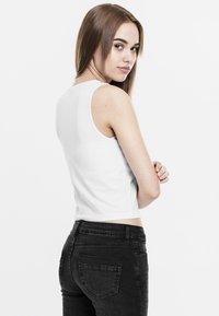 Urban Classics LADIES LACE UP CROPPED TOP - Top - white