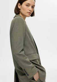 Selected Femme Halflange jas - khaki