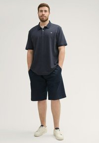 TOM TAILOR PLUS -  MIT LOGO STICKEREI - Polo krekls - sky captain blue white melange