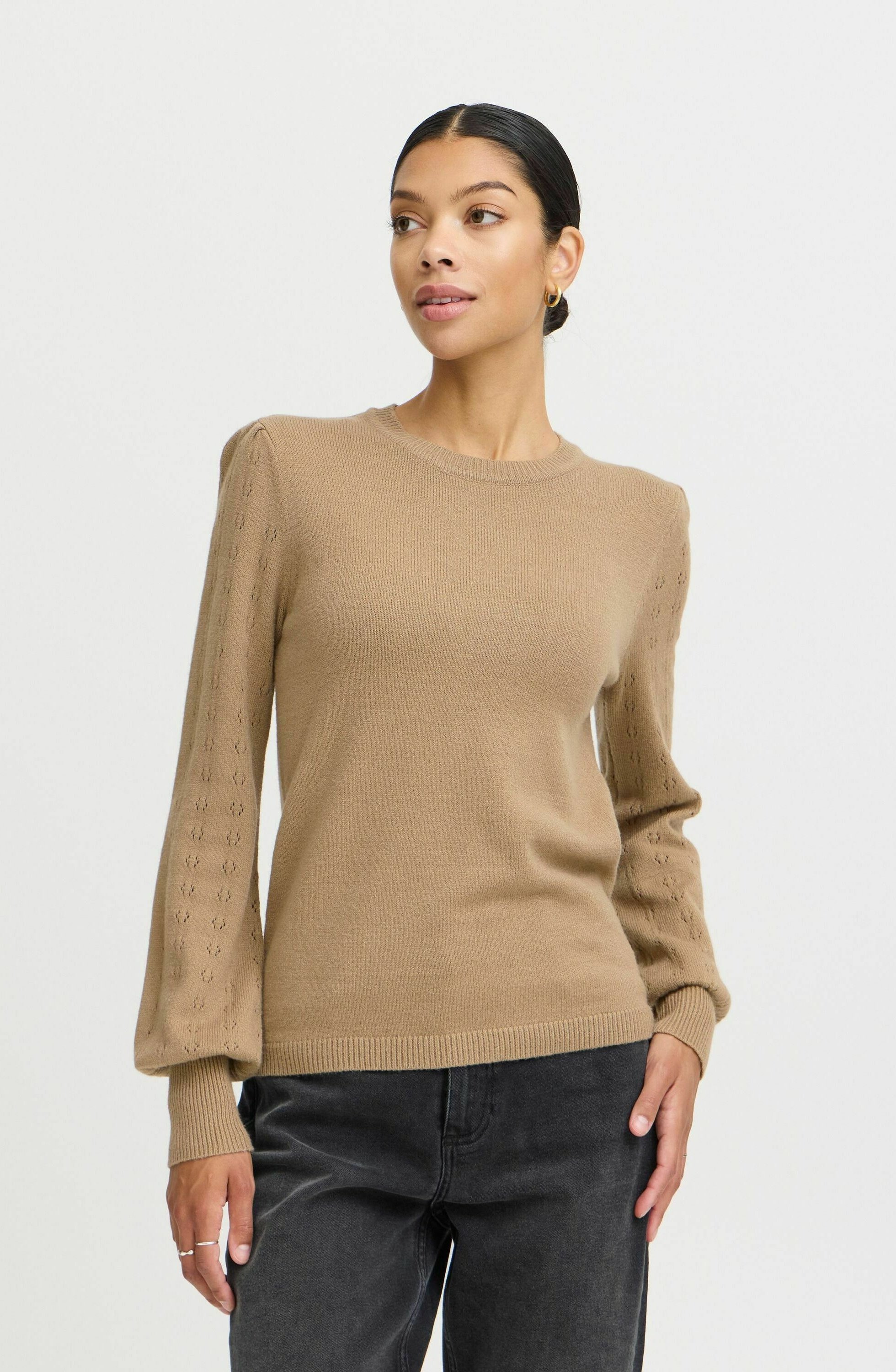 売れ筋商品|||ビーヤング ニット&セーター レディース アウター BYNONINA POINTELLE JUMPER - Jumper - sepia tint melange ビーヤング ニット&セーター レディース アウター BYNONINA
