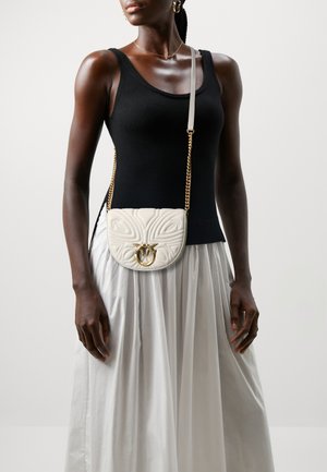 Pinko, LOVE ROUND CLICK MINI - Olkalaukku - bianco seta/antique gold-coloured
