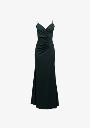 Tume roheline, ilma varrukateta maksikleit, millel on rippuv büst, külgside ja tekstureeritud kangas. Omab õhukesi reguleeritavaid rihmasid ja peenikest siluetti.