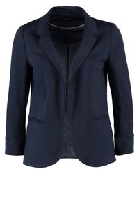 Marinblå kavaj i ett slätt tyg, med spetsig slag, två framfickor och långa ärmar med en klassisk skräddarsydd passform.