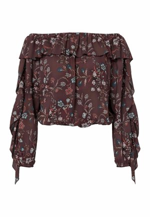 HYPEDROP, OFF-SHOULDER TOP HDCALLIE RUFFLE - Bluse - vineyard wine