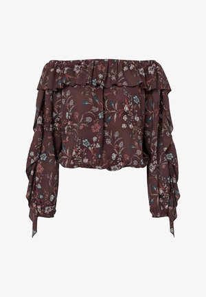 HYPEDROP, OFF-SHOULDER TOP HDCALLIE RUFFLE - Bluse - vineyard wine