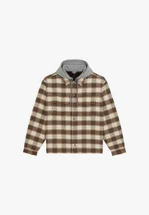 Dickies, EUSTIS HOODED FLANNEL SHACKET - Леко яке - egret