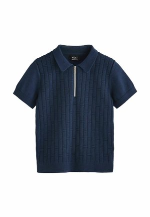 SLEEVE ZIP NECK REGULAR FIT - Piké - navy