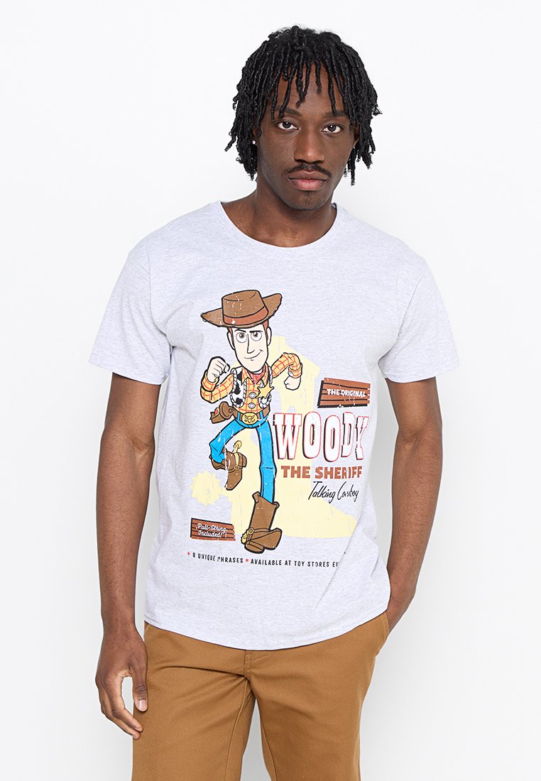 Disney T-shirt print lichtgrijs gemêleerd
