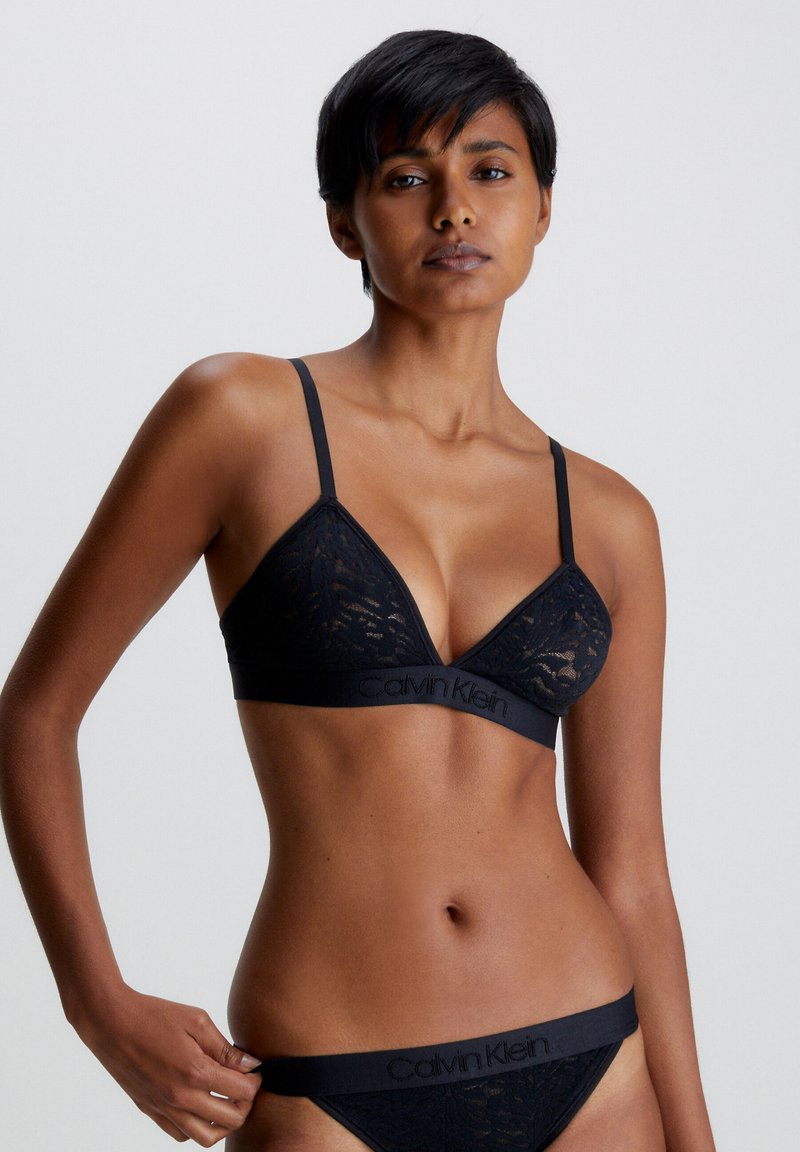 Calvin Klein Underwear - UNLINED TRIANGLE ULTRA SOFT LACE - Triangel BH - black, Vergroten