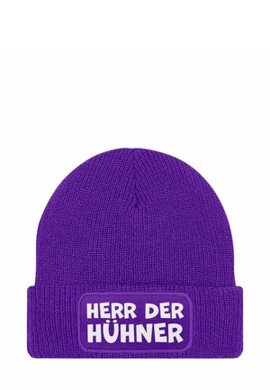 MIT PATCH IT SPRUCH HERR DER - Beanie - hühner lila