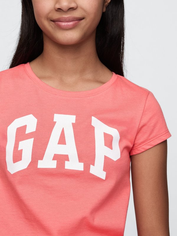LOGO TEE GIRLS - Print T-shirt - fresh coral4