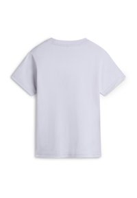 Weißes kurzärmliges T-Shirt mit rundem Halsausschnitt und geradem Saum, aus weichem Baumwollstoff gefertigt. Minimales Design, keine Muster oder Akzente.