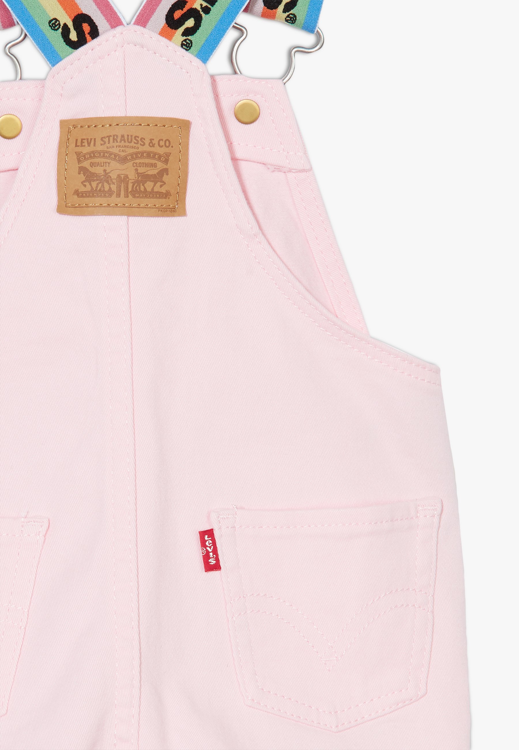 Levi's® DENIM SHORTALL Tuinbroek rose shadowroze Levi's® CREW Sweater rose shadowroze Zalando.nl