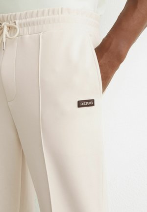 Reiss, REGULAR FIT - BARNES PREMIUM INTERLOCK CUFFED LOGO JOGGERS . - Tréningruha alsók - off white