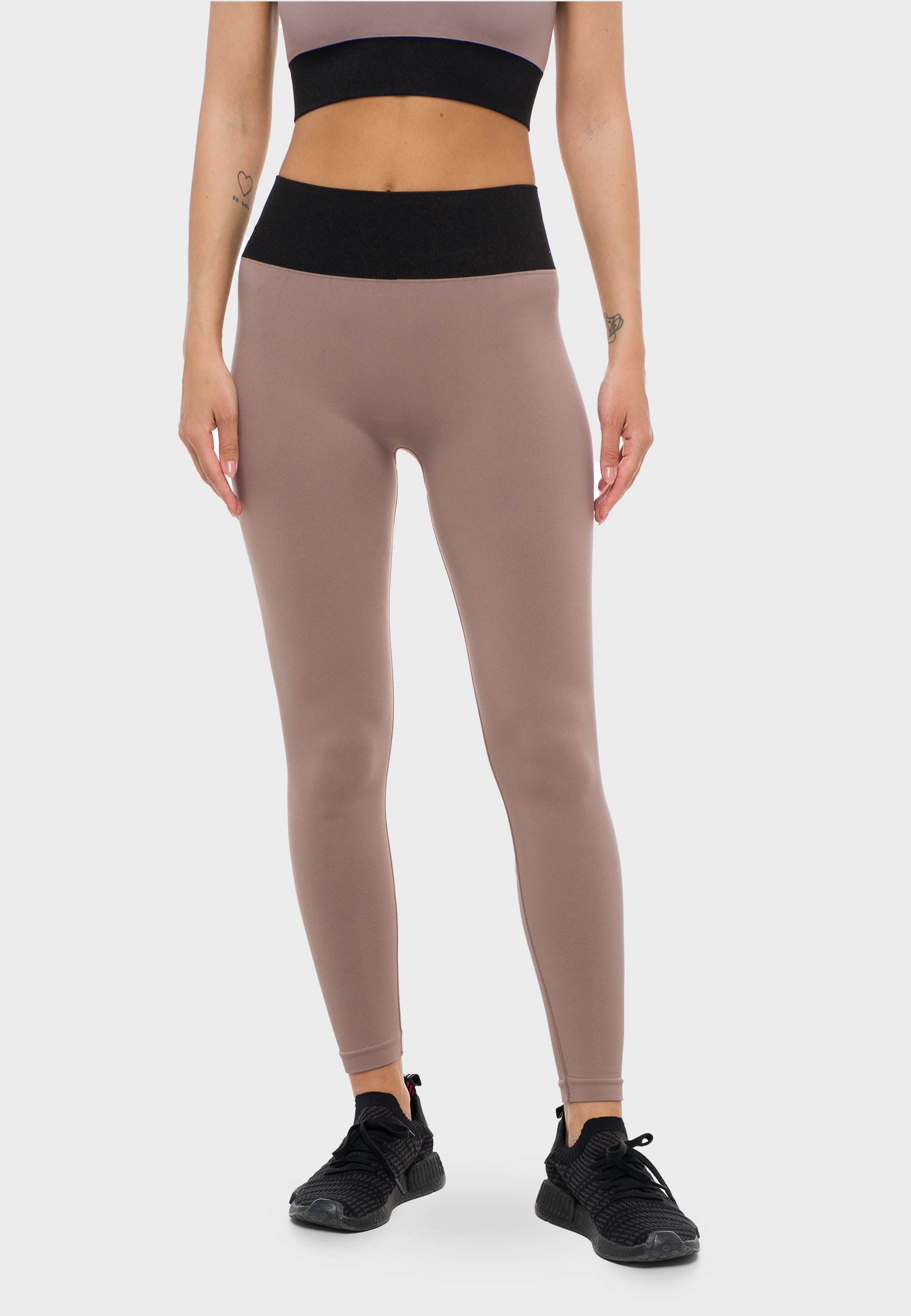 Heart and Soul Leggings - black/dove grey/marrón topo - Zalando.es