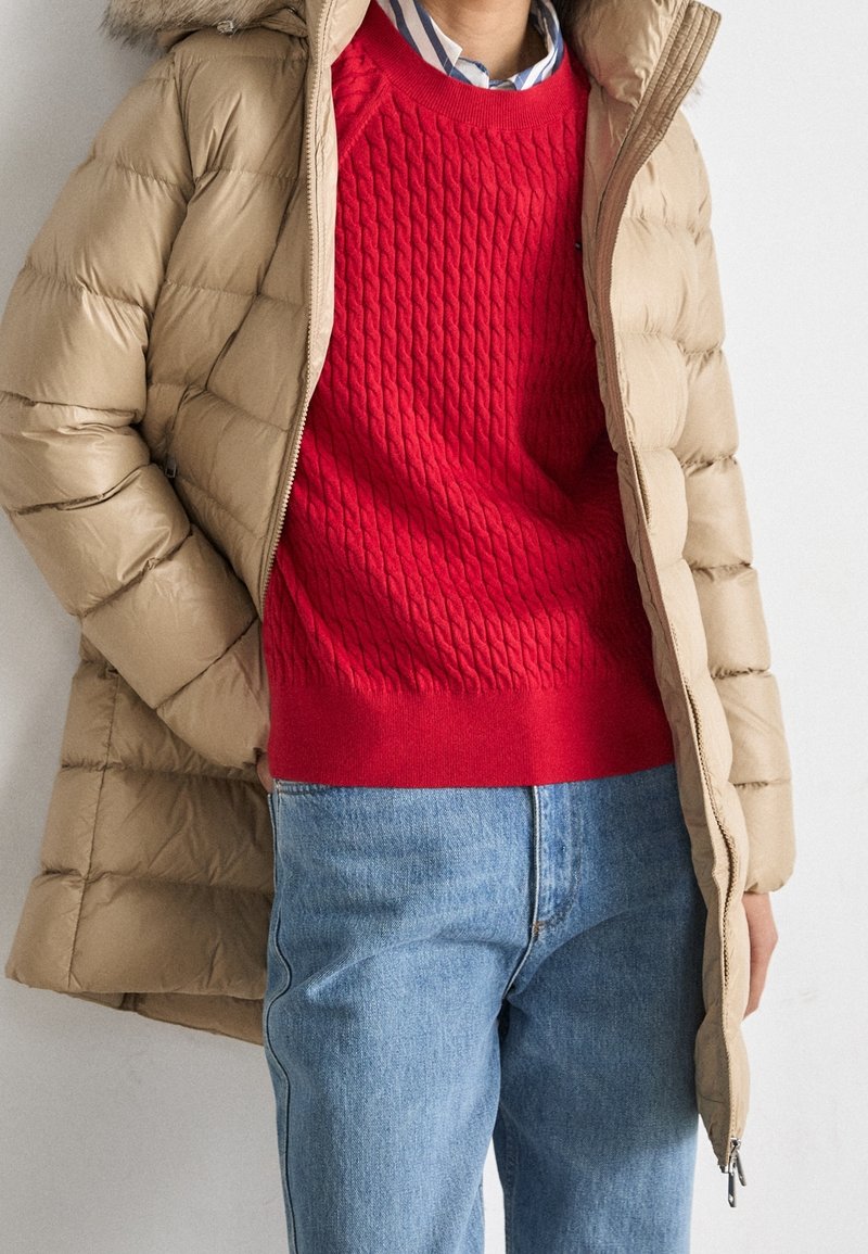 Tommy Hilfiger Abrigo Rojo Plumas Down Coat Abrigo Acolchado Tommy