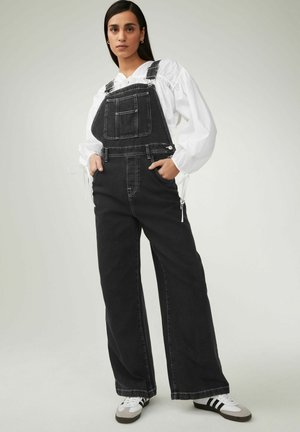 WIDE LEG - REGULAR FIT - Dungarees - black