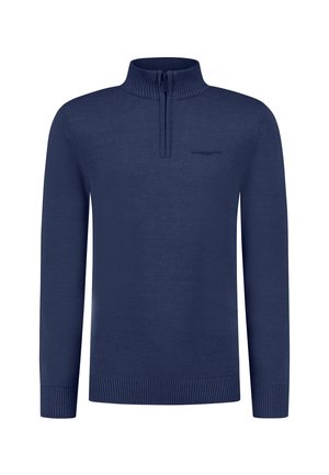 REGULAR FIT HALF ZIP - Trui - navy