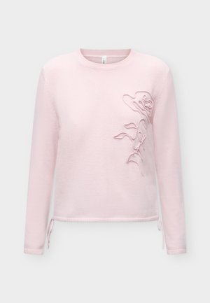 ONLY, ONLKATIA TEXT O-NECK  - Пуловер - pale lilac detail/flower/dtm