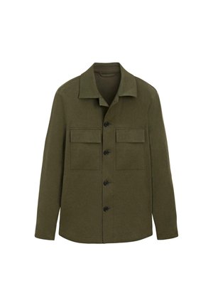 Massimo Dutti, TOTAL LOOK OVERSHIRT WITH POCKET DETAIL - Giacca leggera - mottled dark green