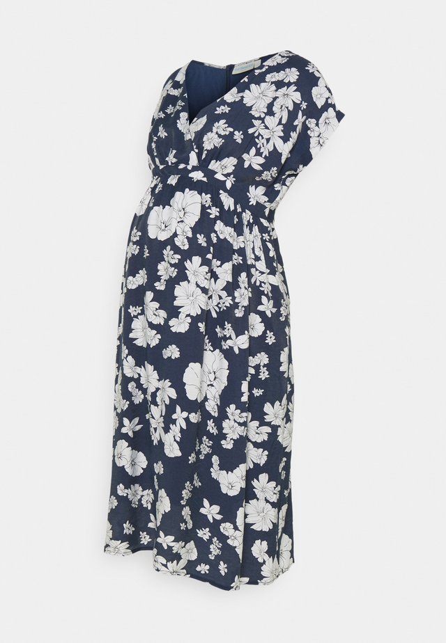 PRINTED WRAP DRESS - Kjole - navy