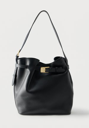 BELTED TOTE - Shopping bag - black