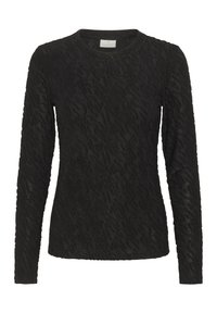Kaffe ELINE - Maglietta a manica lunga - black deep/nero-screziato