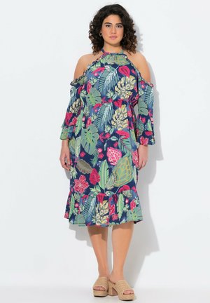 PRINTED COLD SHOULDER - Jurk - inky blue