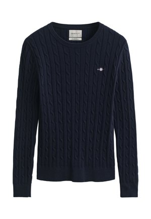 GANT CABLE C NECK - Džemperis - evening blue