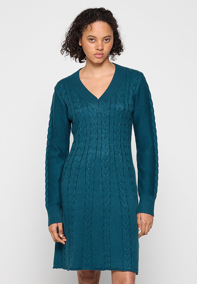 Apart Gebreide jurk donkergroen