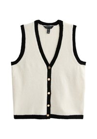 New Look CONTRAST TRIM BUTTONED - Bodywarmer - off white