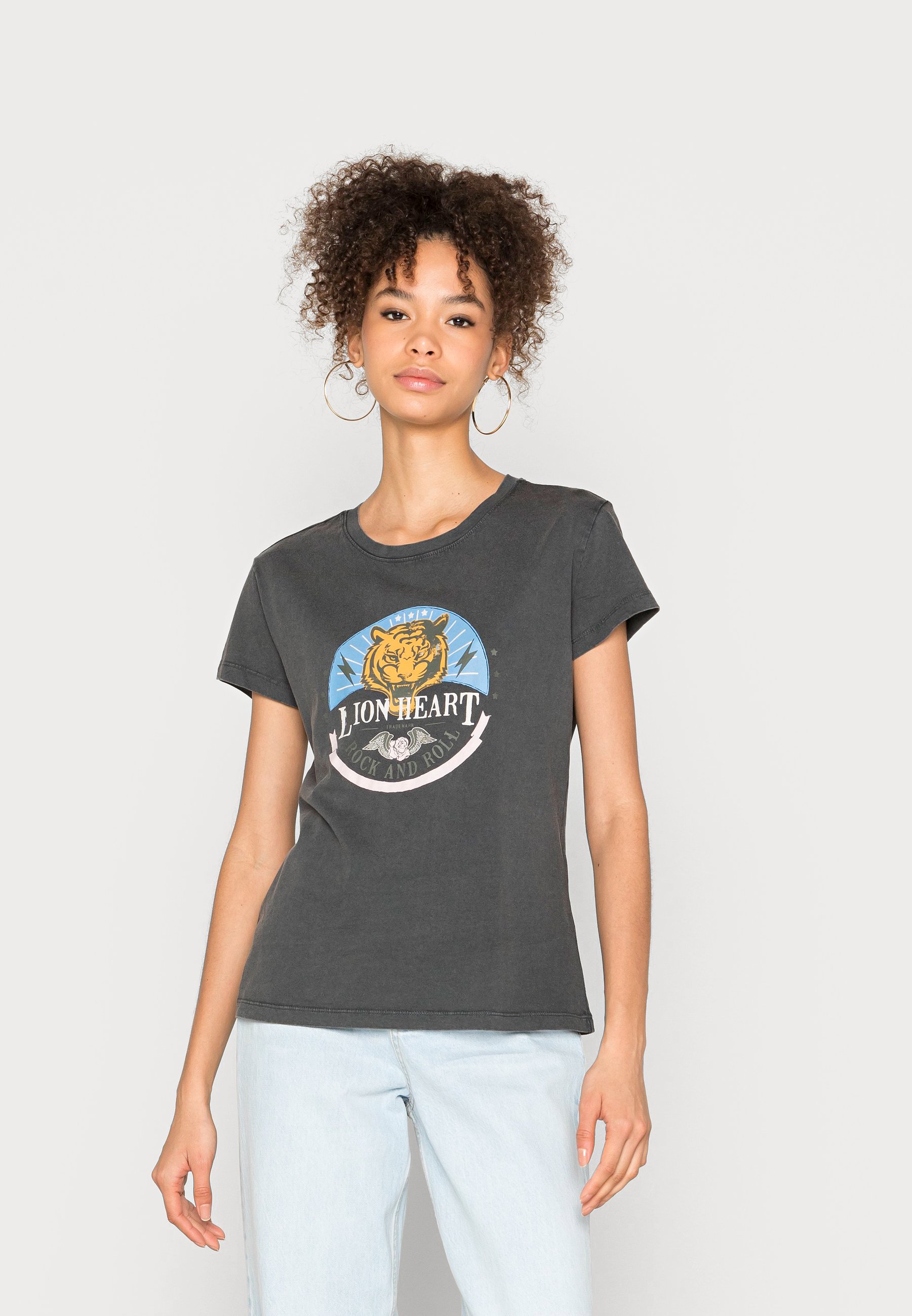 Print T-shirt - obsidian/lion heart 