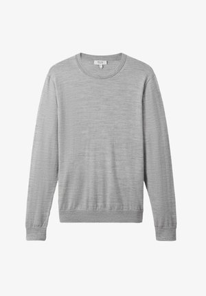 Helehall crewneck-sviiter, mis on valmistatud pehmest kangast. Omab pikki varrukaid ning soonikuid nii varrukate kui ka hemmi ääres. Lihtne, tekstuuriga disain ilma mustriteta.