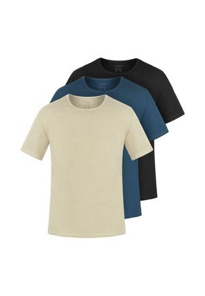 3 PACK - T-Shirt basic - beige/marine/schwarz