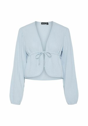 Pieces, PCSASTINA LS V-NECK TIE TOP - Bluse - cashmere blue